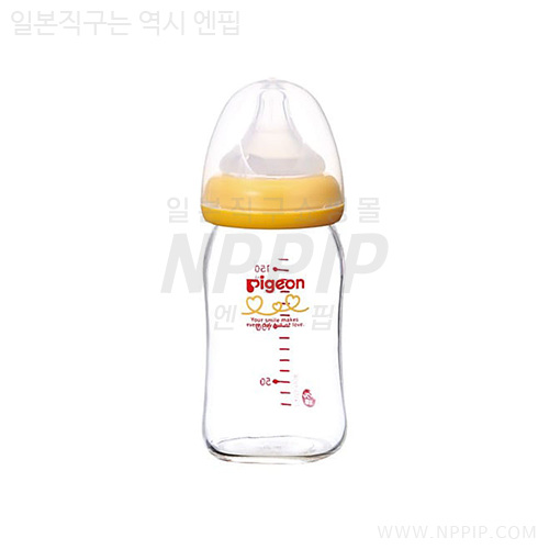 [피죤] 모유 실감 젖병 (내열 유리제) 오렌지 옐로우 160ml