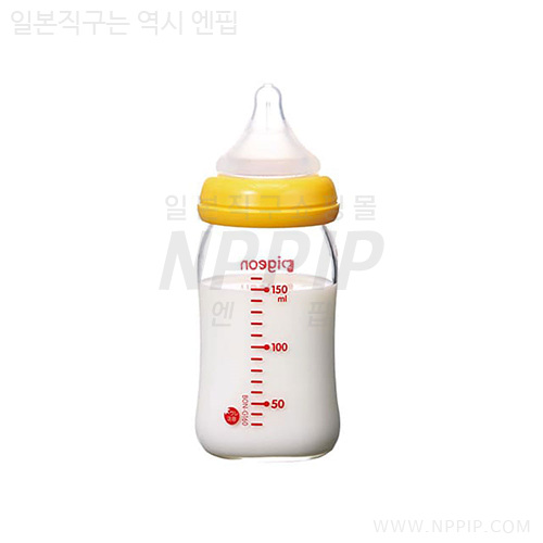 [피죤] 모유 실감 젖병 (내열 유리제) 오렌지 옐로우 160ml