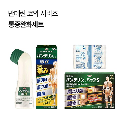 [통증완화세트]반테린 코와 액α 90g+반테린 코와 파프S 24매입