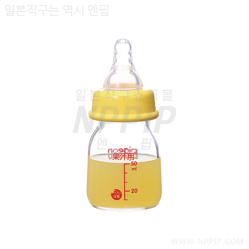 [피죤] 슬림 타입 과즙용 젖병 (내열 유리제·실리콘 고무제 젖꼭지 포함) 50ml