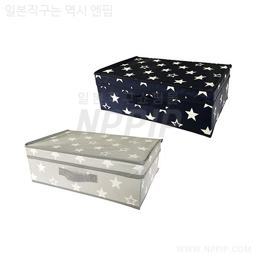[다이소]뚜껑있는 수납 박스(스마트 코디, 별, 38×25cm)
