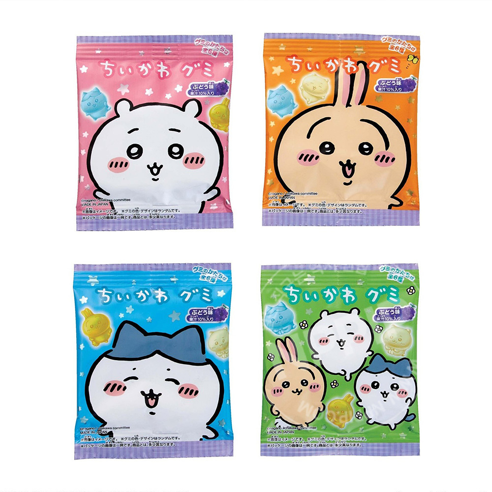반다이 치이카와 캐릭터 모양 젤리 4연팩