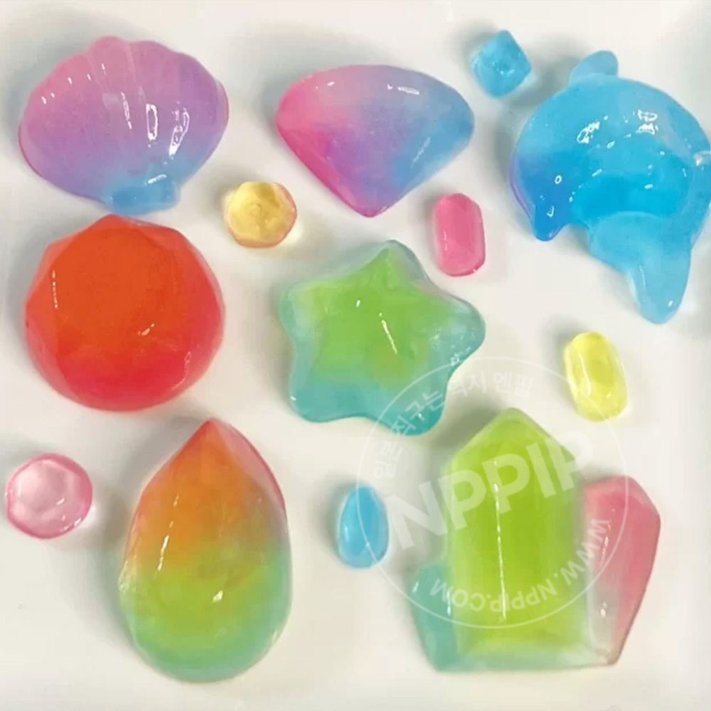 크라시에 포핀쿠킨 가루쿡 푸루룬 보석 젤리 만들기