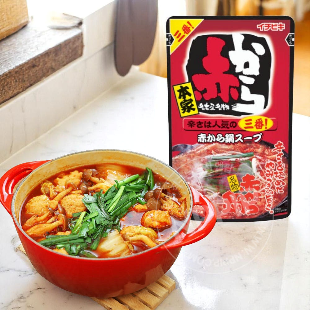 이치비키 아카카라 나베 일본 매운 전골 요리 소스 3~4인분 3종 (1단계/3단계/5단계)