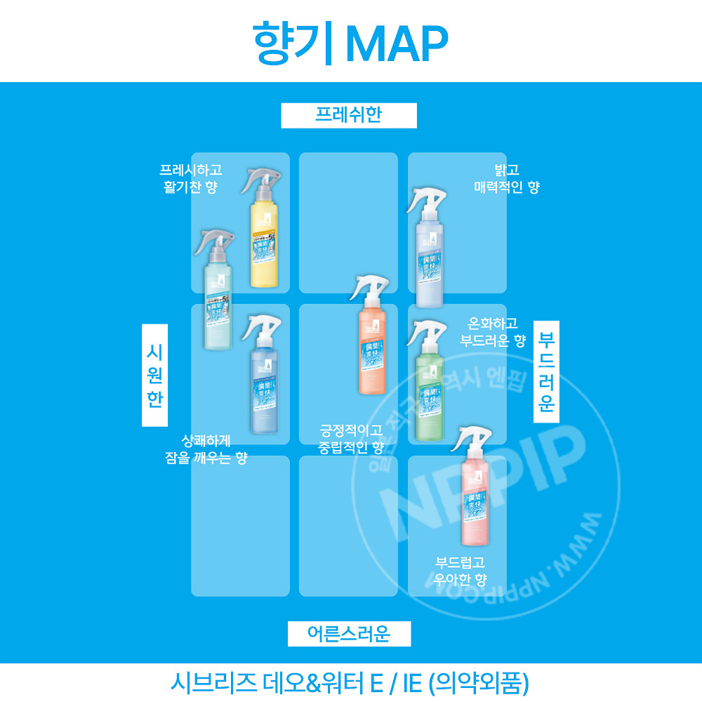 [리뉴얼] 시세이도 씨브리즈 시브리즈 데오워터 데오드란트 미스트 타입 7종