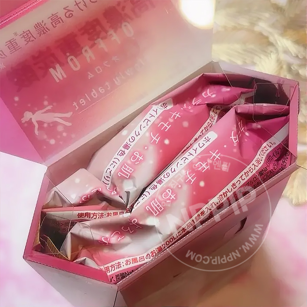 아스제약 오프롬 타블렛 탄산 입욕제 츄베로즈 향기 4개입