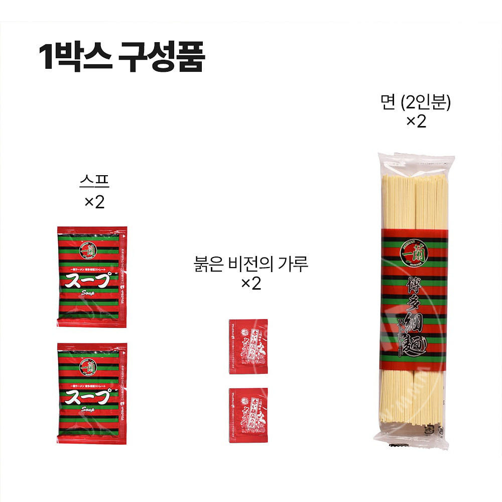 이치란 스트레이트면 돈코츠 라멘 2인분 258g