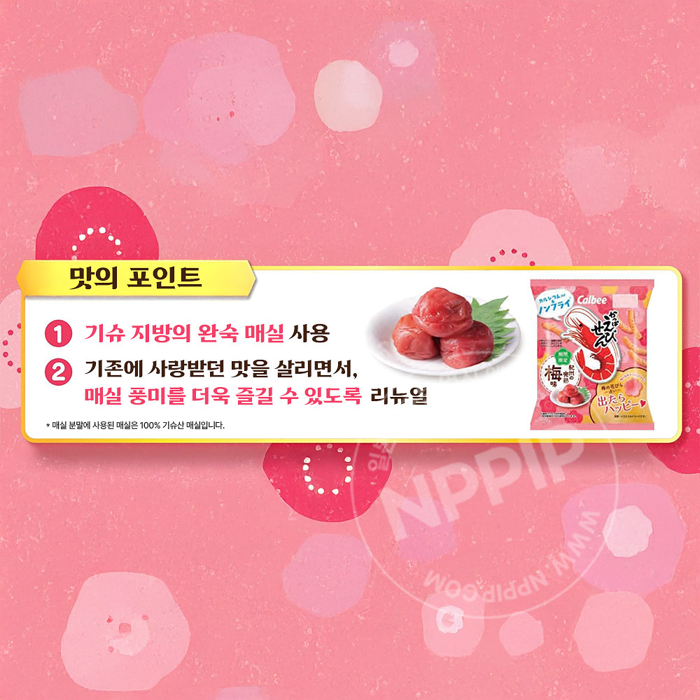 가루비 갓파에비센 기슈 완숙 매실맛 새우과자 64g