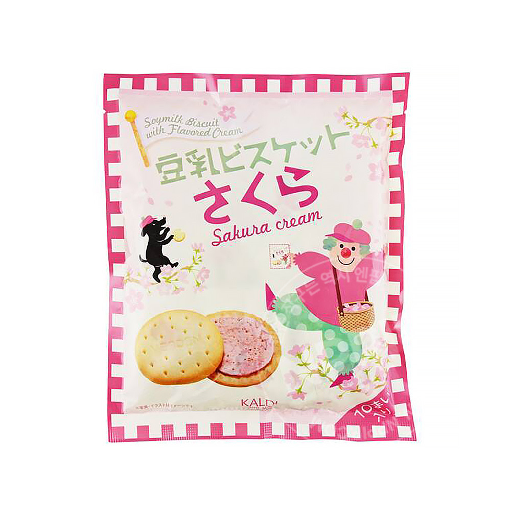 칼디 두유 샌드 비스킷 사쿠라 크림 10개입