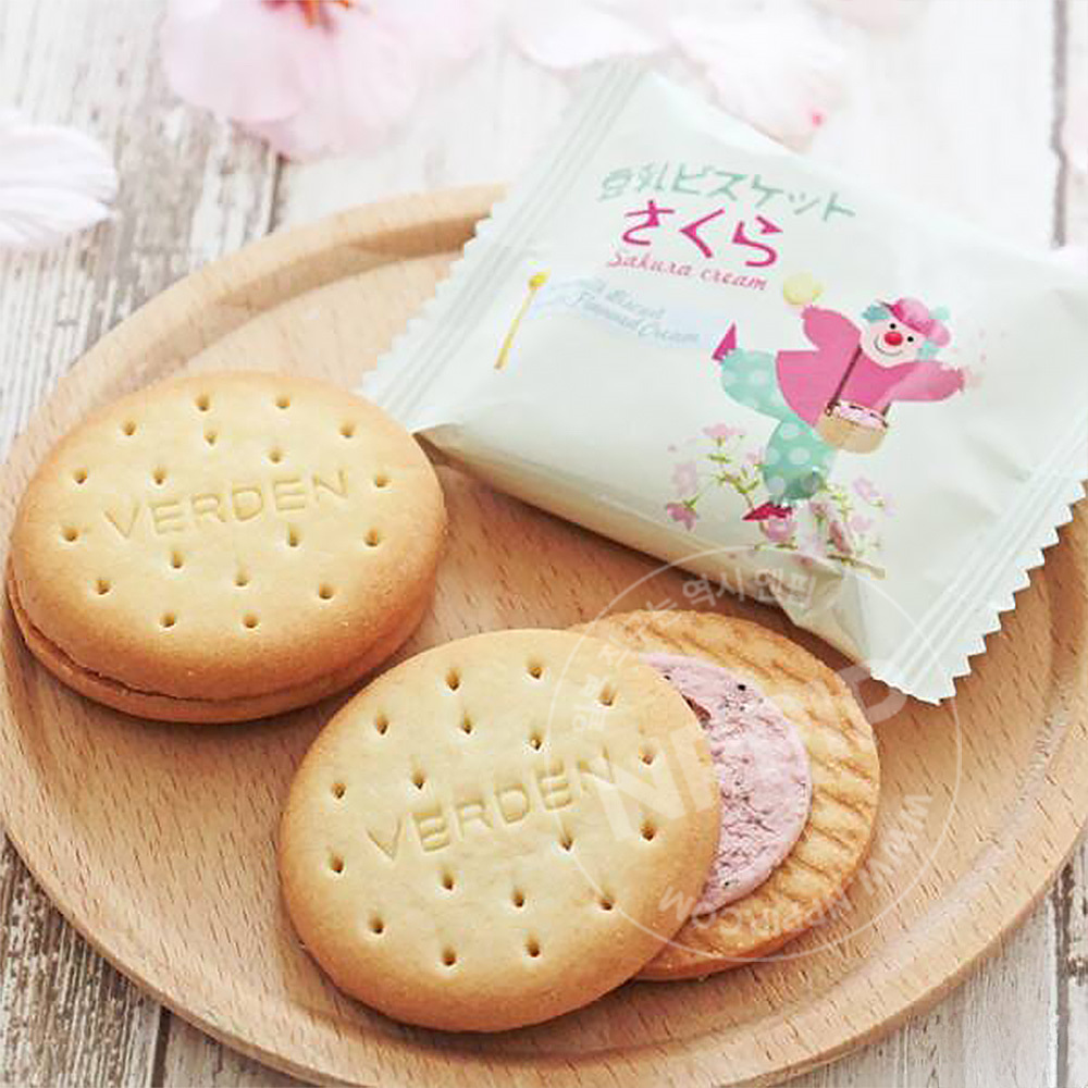 칼디 두유 샌드 비스킷 사쿠라 크림 10개입