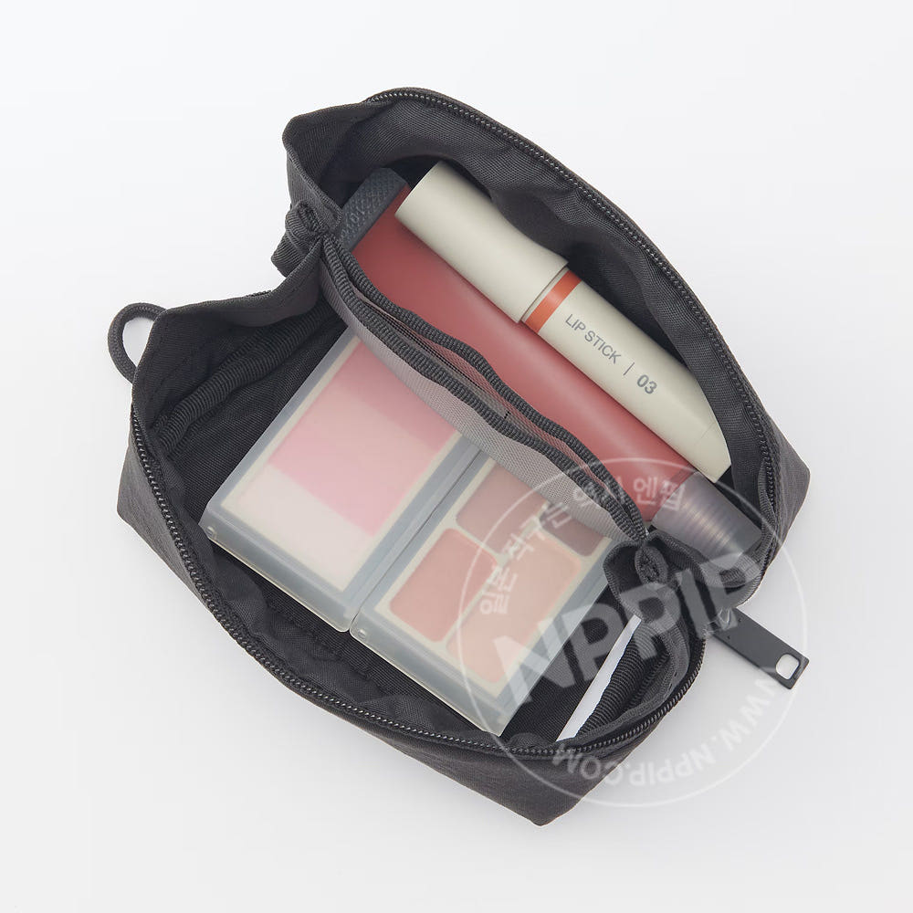 무인양품 링클 나일론 크게 열리는 파우치 S 3종