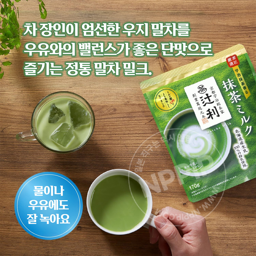 카타오카 츠지리 일본 우지 말차 밀크 파우더 170g 부드러운맛