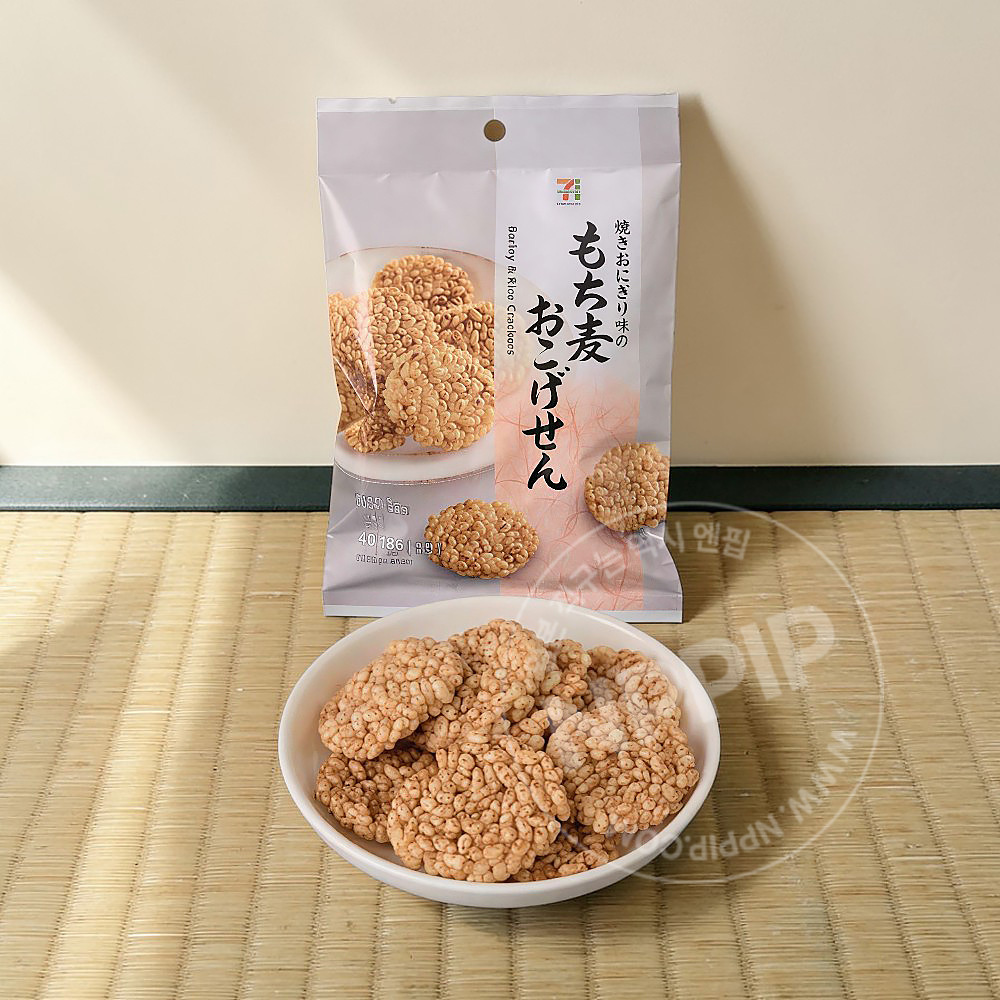 세븐일레븐 모찌무기 오코게센 찰보리 센베이 40g