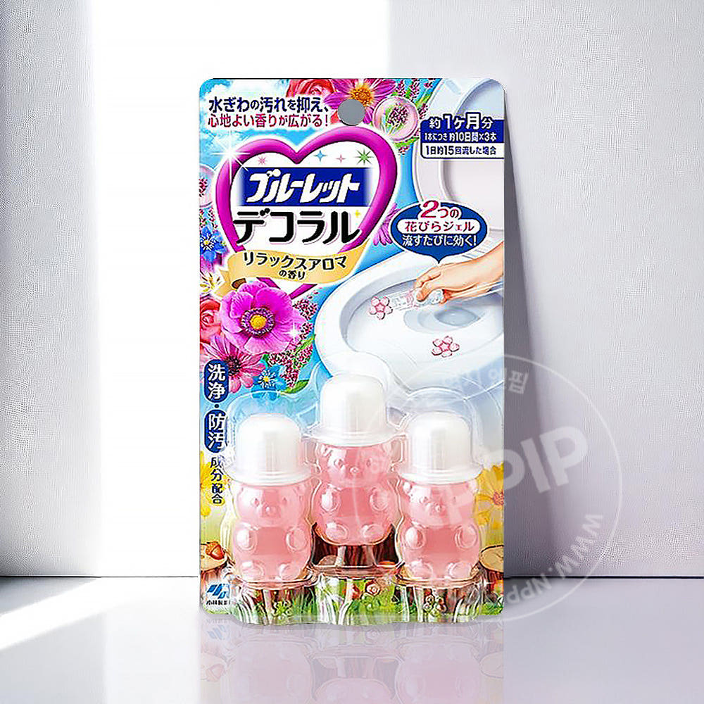 코바야시 블루렛 데코라루 꽃모양 변기 세정제 4종