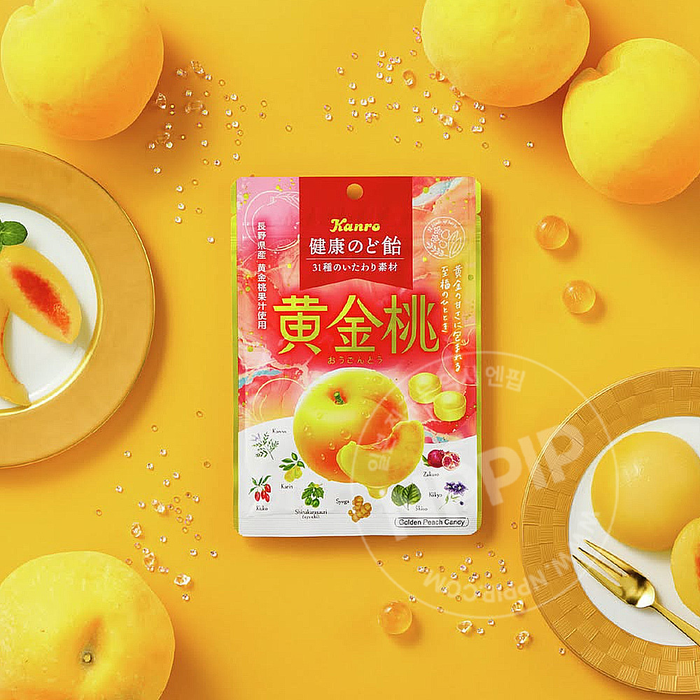 칸로 노도아메 건강의 목캔디 황금복숭아 80g