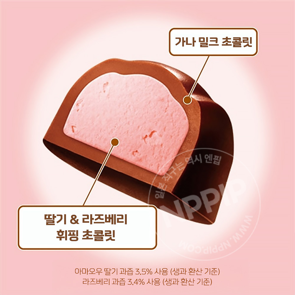 롯데 프리미엄 가나 쇼콜라휩 베리맛 초콜릿 56g