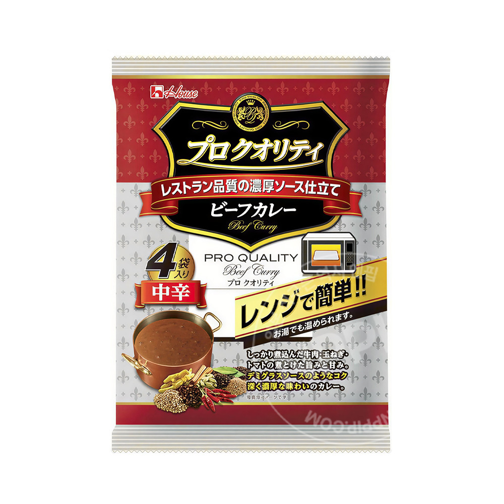 하우스 식품 프로퀄리티 일본 카레 170g 4봉입 중간매운맛