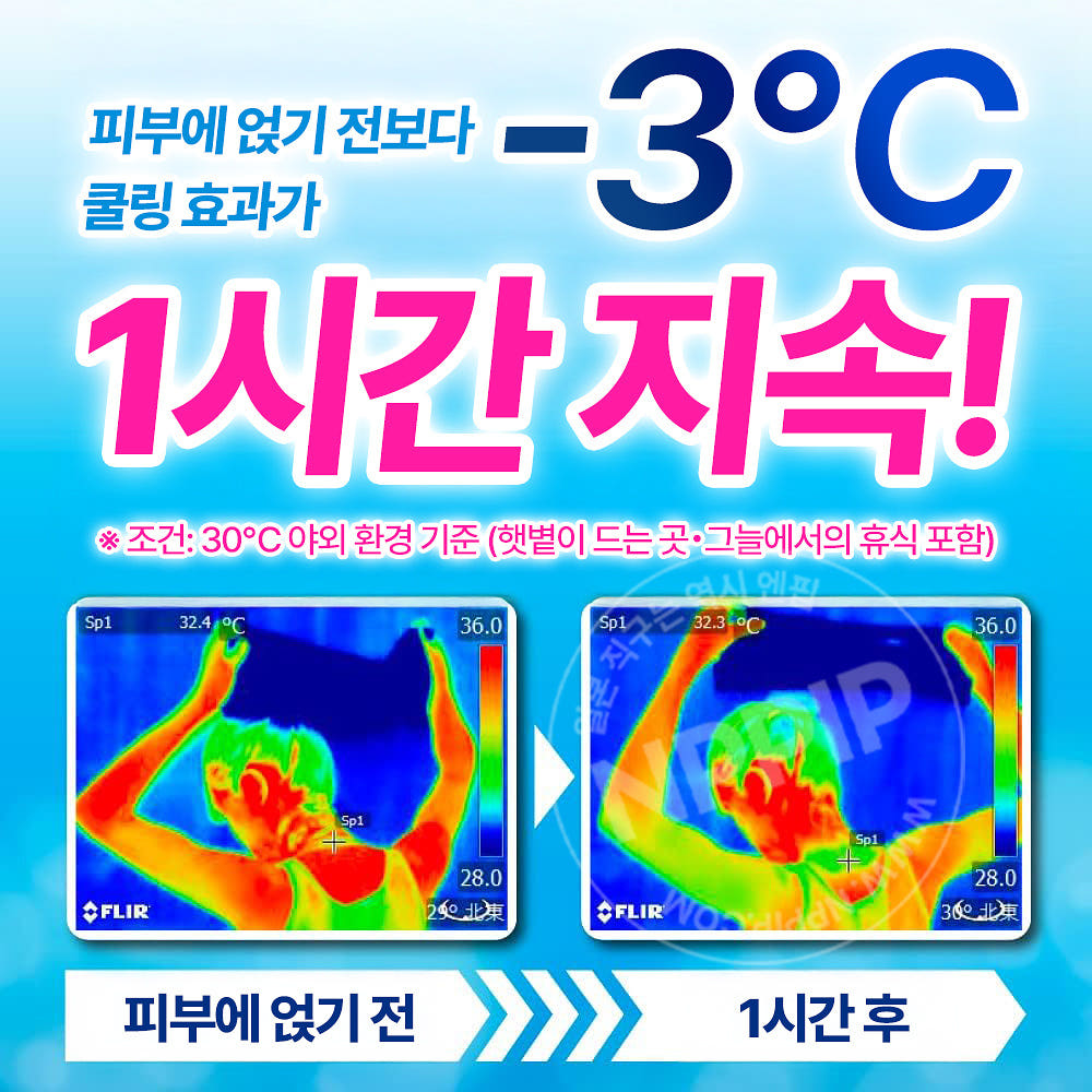 비오레 냉타올 -3도 쿨링시트 타올 목에 걸 수 있는 46cm 5매입 무향
