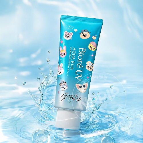비오레 uv 아쿠아리치 워터리 에센스 스트레이키즈 콜라보 70g