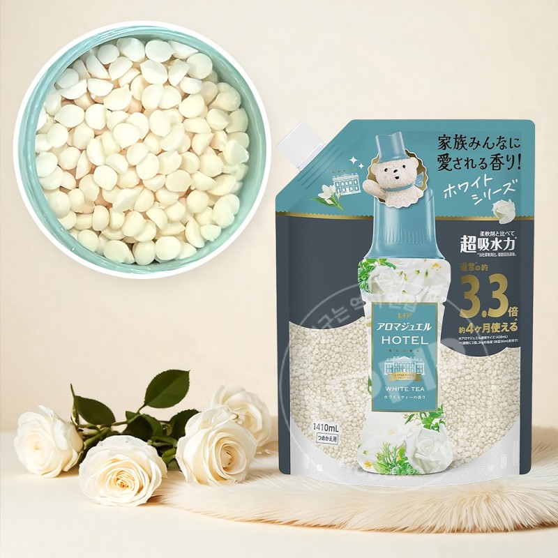 P&G 레노아 아로마쥬얼 호텔 화이트티향 섬유유연제 비즈 리필 1410ml