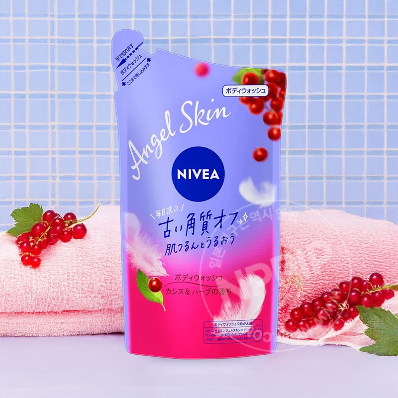 니베아 엔젤스킨 바디워시 카시스허브향 리필 360ml