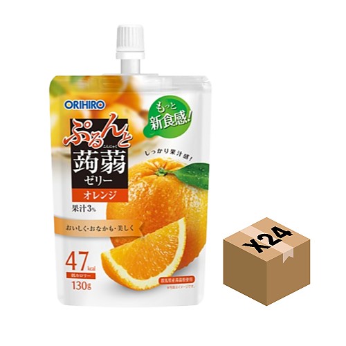오리히로 곤약젤리 스탠딩 오렌지 130g 24개 세트