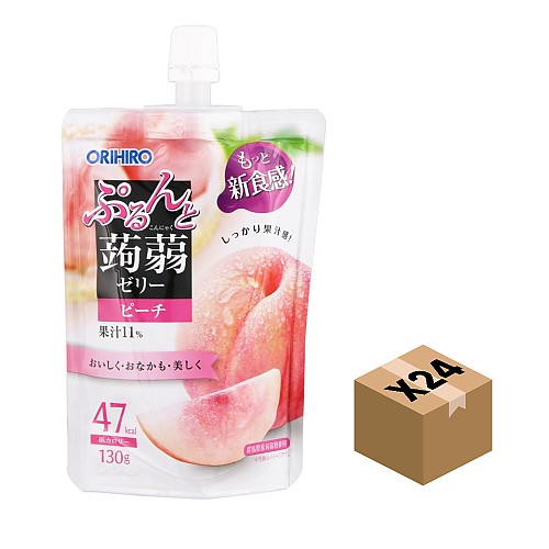 오리히로 곤약젤리 스탠딩 복숭아 130g 24개 세트