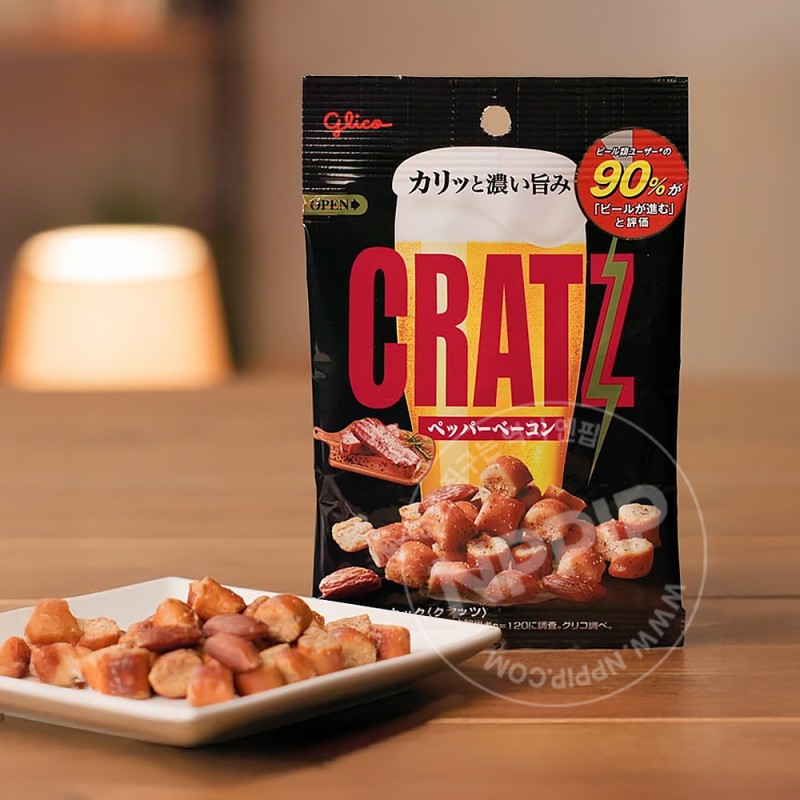 글리코 CRATZ 크래츠 프레첼 페퍼베이컨 42g 맥주 안주 과자