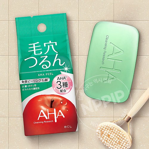 BCL AHA 클렌징 리서치 사과 필링 비누 AHA&필 각질제거 모공각화