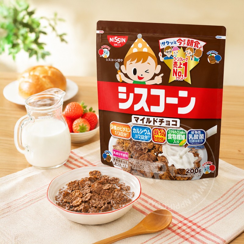 닛신 시스콘 사쿠사쿠 링 마일드초코맛 시리얼 200g