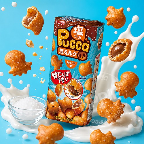 메이지 pucca 푸카 소금 밀크 일본 초콜릿 과자 39g