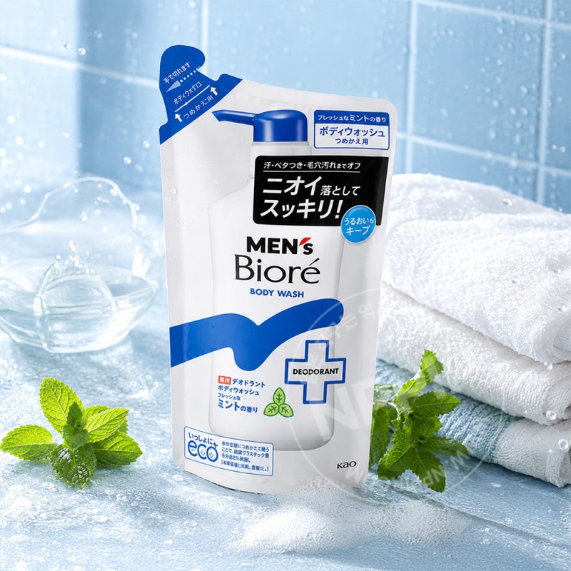 맨즈비오레 약용 데오드란트 바디워시 프레쉬 민트향 리필 360ml