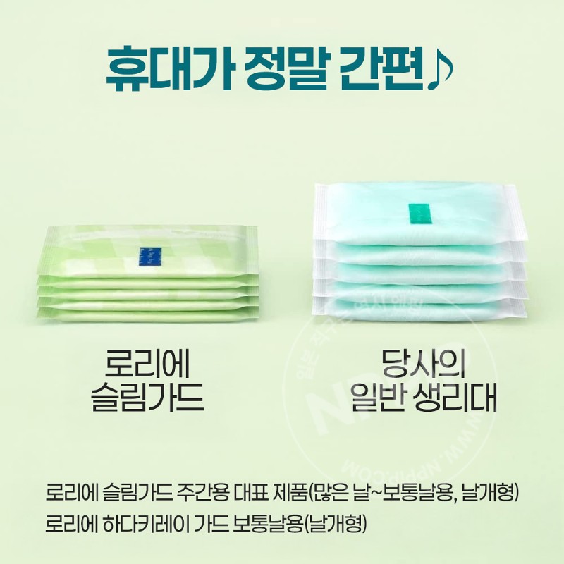 카오 로리에 슬림가드 낮용 날개없는 부착형 20.5cm 무향료 32매입