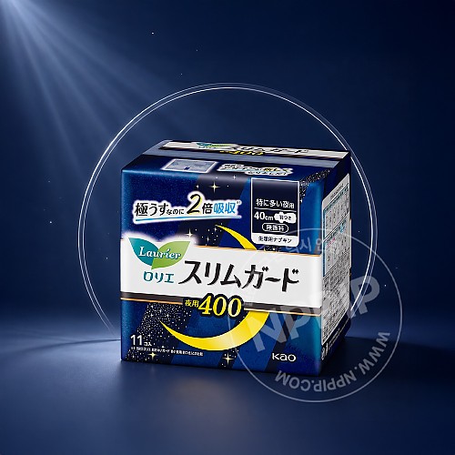 카오 로리에 슬림가드 특히 많은날 밤용 40cm 무향료 11매입