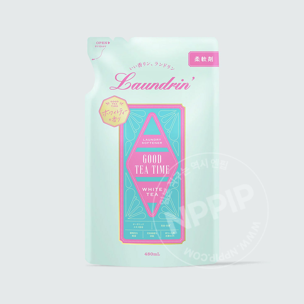 란도린 굿티타임 섬유유연제 화이트티향 리필 480ml