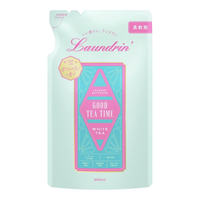 란도린 굿티타임 섬유유연제 화이트티향 리필 480ml