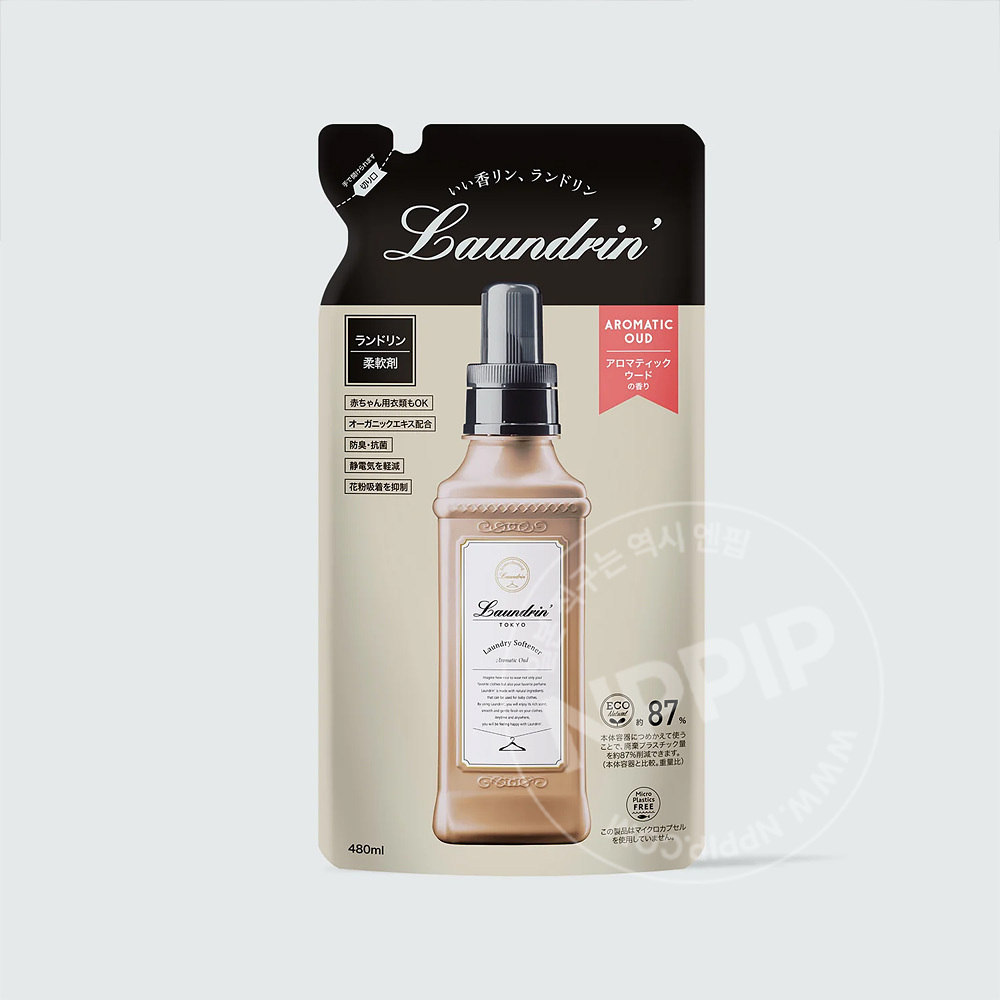 란도린 섬유유연제 아로마틱 우드향 리필 480ml