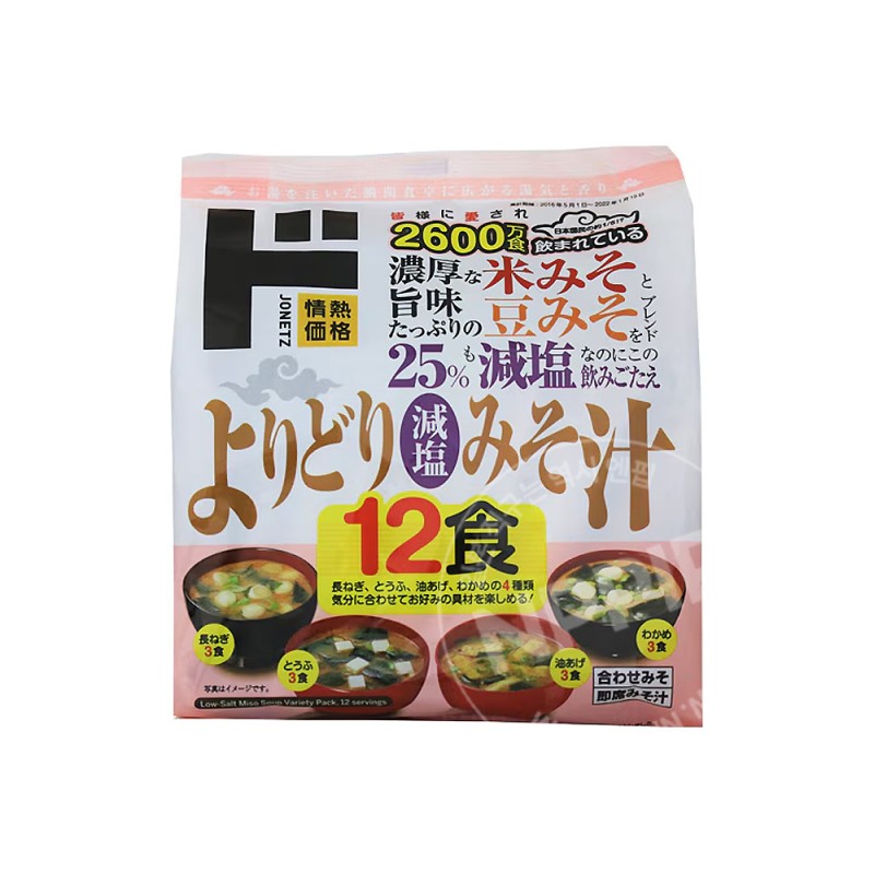 돈키호테 요리도리 미소시루 4가지맛 된장국 저염 12개입