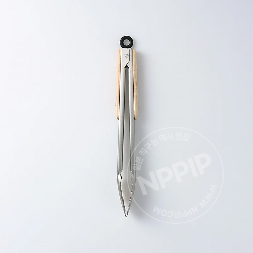 스탠다드 프로덕트 목재 손잡이 바베큐 집게 30cm