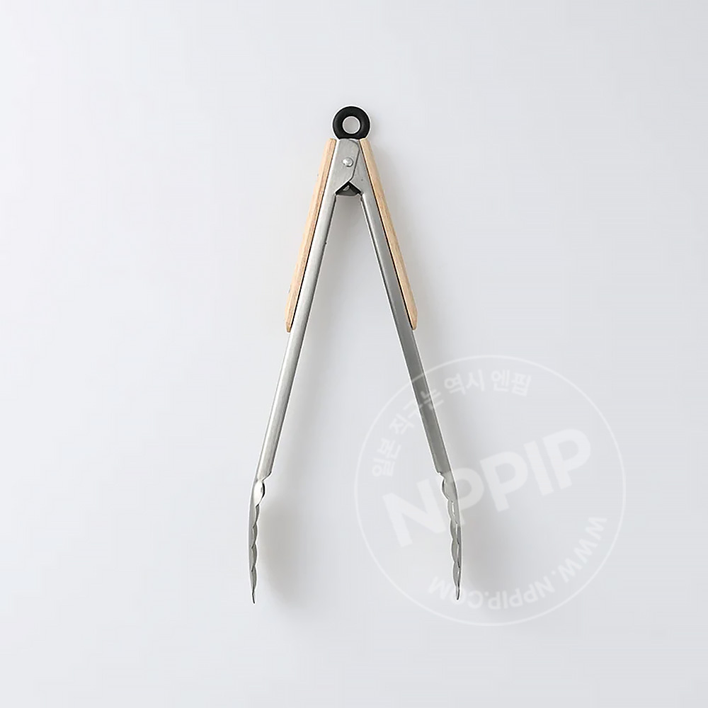스탠다드 프로덕트 목재 손잡이 바베큐 집게 30cm