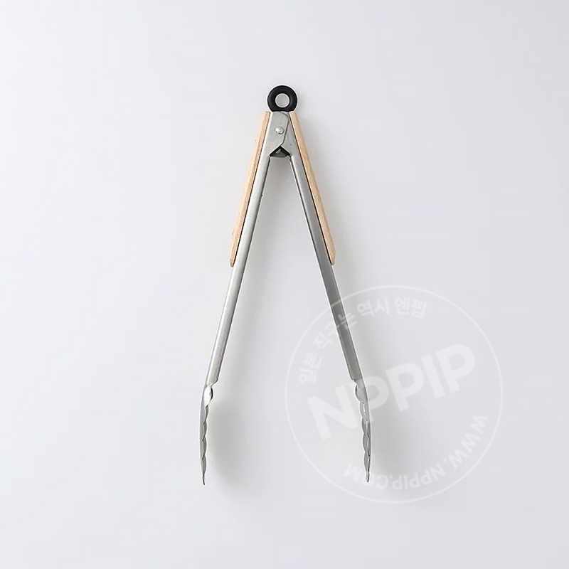 스탠다드 프로덕트 목재 손잡이 바베큐 집게 30cm