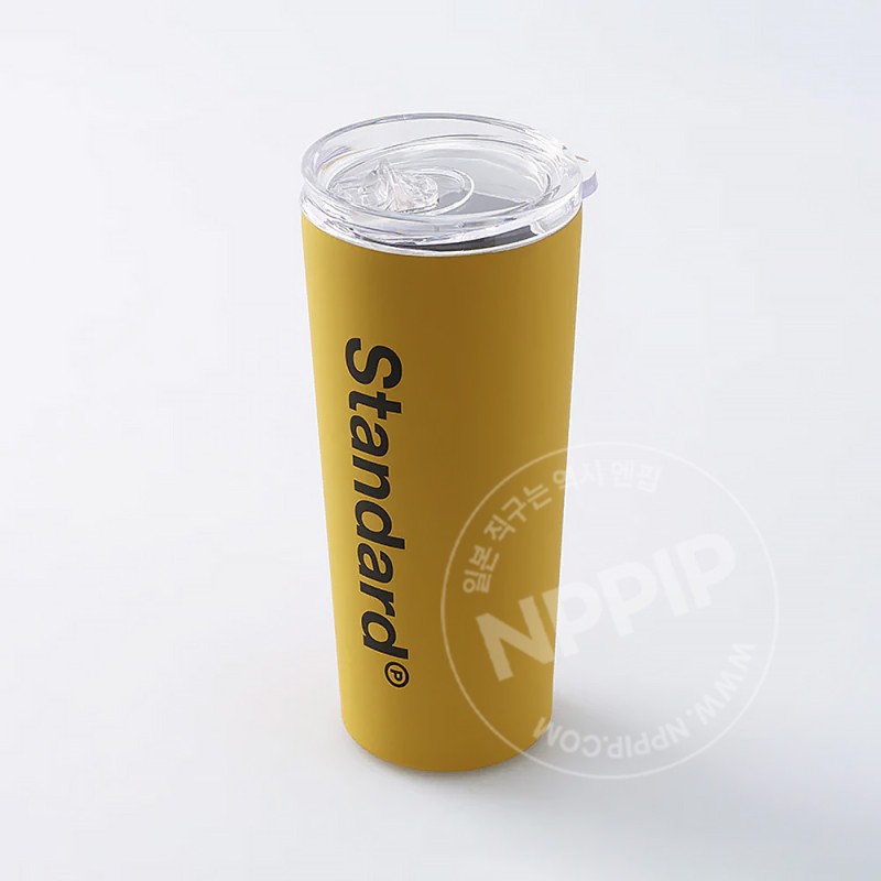 스탠다드 프로덕트 스테인리스 텀블러 뚜껑 포함 옐로우 500ml