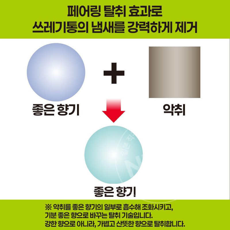 에스테 탈취력 쓰레기통용 향균효과 플러스 시트러스 민트향 2개입