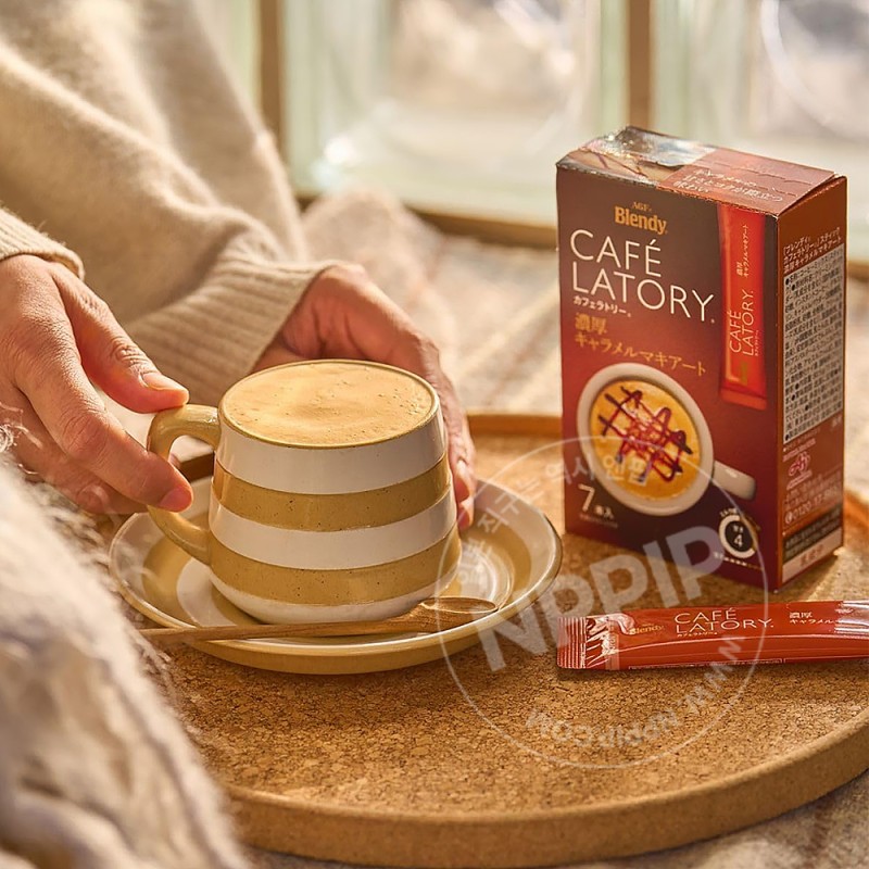 AGF Blendy 카페라토리 스틱 진한 캬라멜라떼 7개입