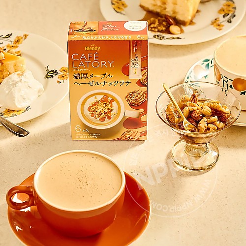 AGF Blendy 카페라토리 스틱 진한 메이플 헤이즐넛 라떼 6개입