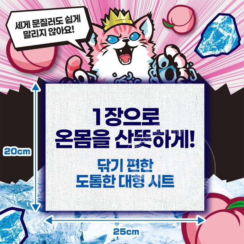어스제약 아이스논 아이스킹 극냉 냉감 바디시트 피치향 30매입