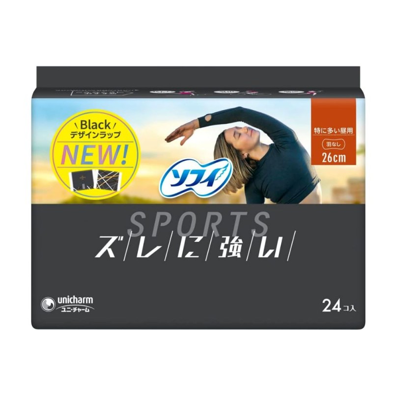 유니참 소피 스포츠 특히 양 많은 날 날개없는 슬림타입 26cm 24개입