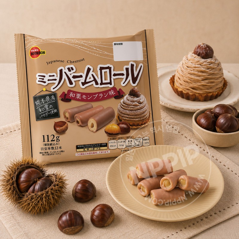 부르봉 미니 바움롤 밤 몽블랑맛 112g