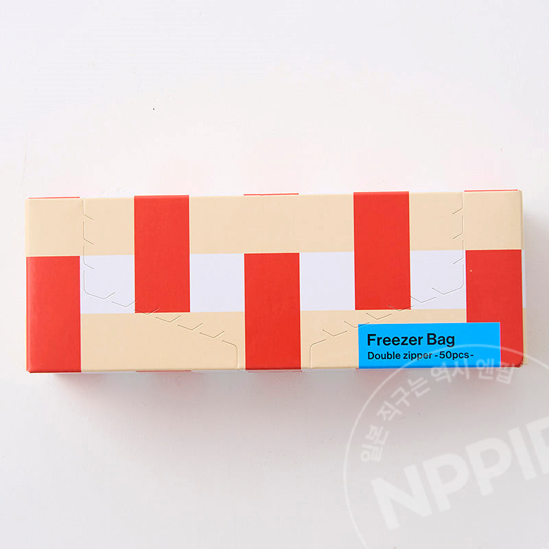 스탠다드 프로덕트 더블 지퍼백 냉동보관백 스티치 50매 16cmX15cm