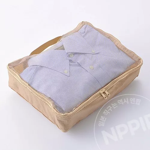 스탠다드 프로덕트 소프트 나일론 트래블 수납케이스 베이지 29cm×22cm×8cm
